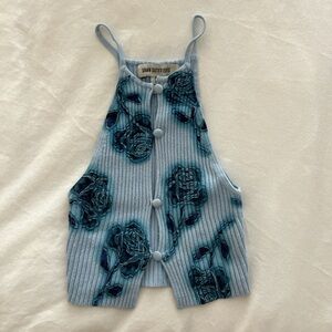 Urban Outfitters Light Blue Ribbed Knit Top